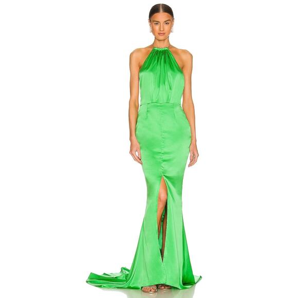 Retrofete Margot Maxi Silk Dress Rhinestone Statement Party Formal Gala Guest M - Picture 2 of 16